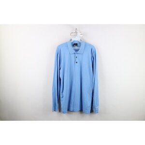 Vtg Y2K Nike Golf Mens M Travis Scott Mini Swoosh Long Sleeve Polo Carolina Blue